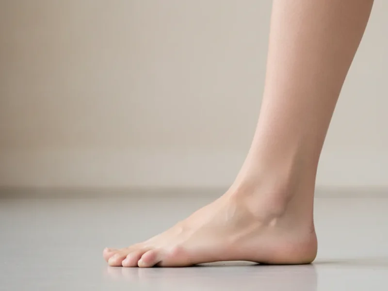 Seitenansicht eines Fußes mit ausgeprägt hohem Längsgewölbe als Beispiel für einen Hohlfuß