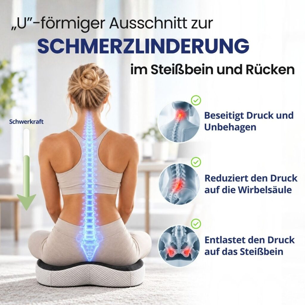 ComfortSit – U-förmige Aussparung zur Entlastung des Steißbeins