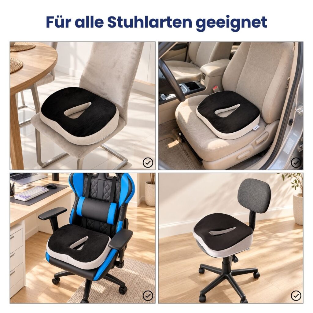 ComfortSit auf Esszimmerstuhl, Bürostuhl, Gamingstuhl und im Auto