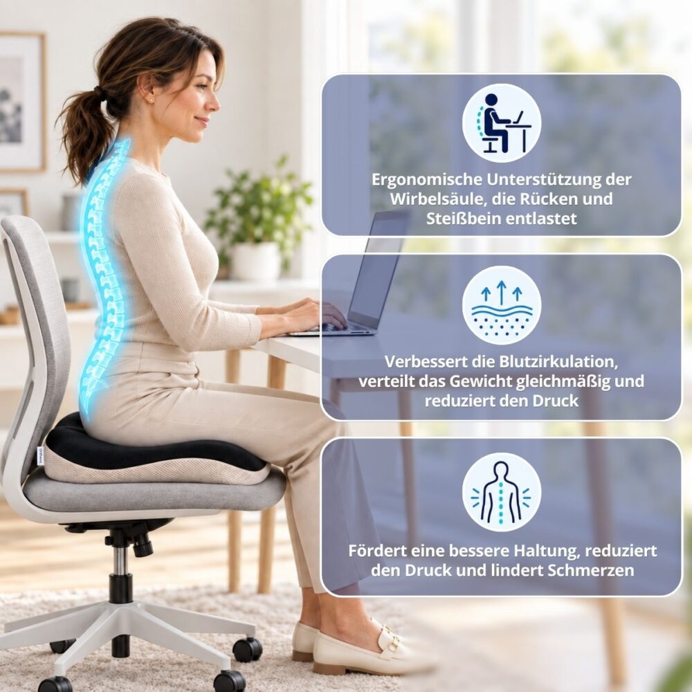 Orthopädisches Sitzkissen ComfortSit: Linderung von Rückenschmerzen