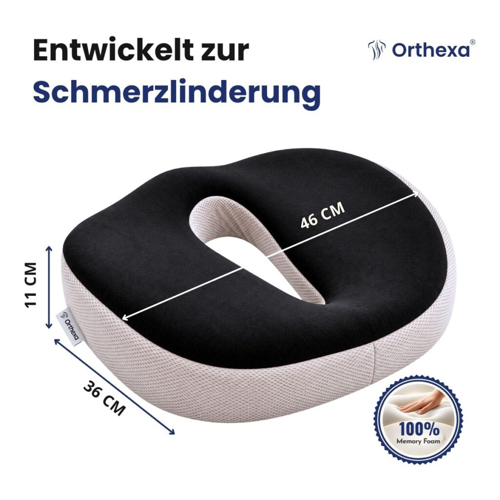 Maße des ComfortSit Kissens: 46 x 36 x 11 cm