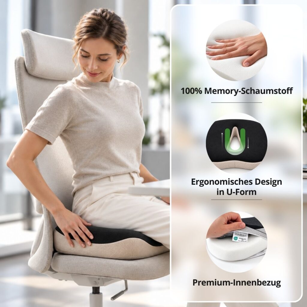ComfortSit – 100 % Memory-Schaum und ergonomisches U-Design